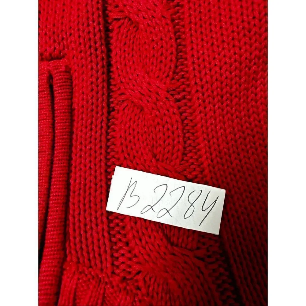 NWT Old Navy Kids Cotton Cable Knit 1/4 Zip Red Sweater Size XL (14-16)